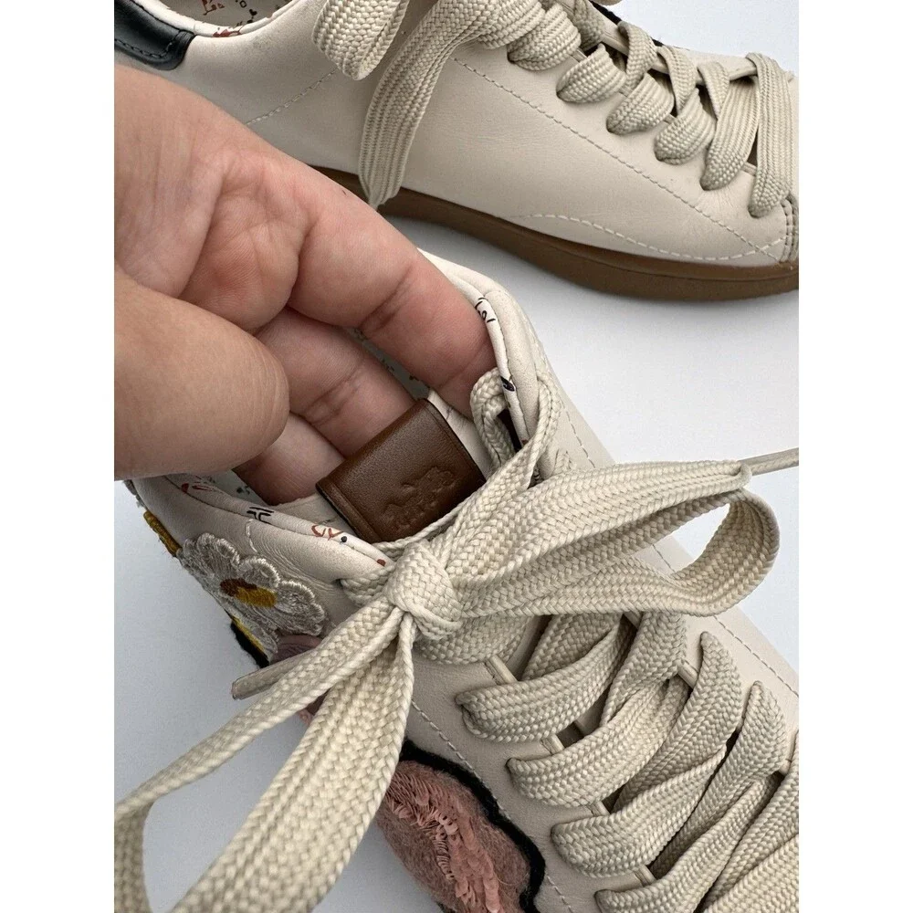 Coach Low Top Sneaker with Cloud Patches & Rexy Tea Rose Size 9.5B Women’s - Picture 7 of 14